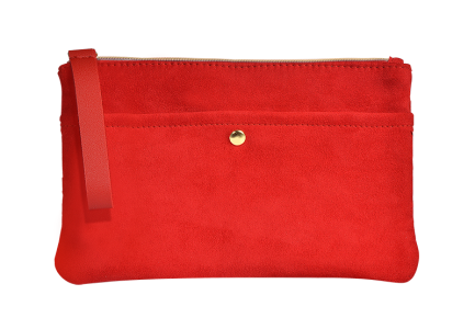 Red Suede Pochette